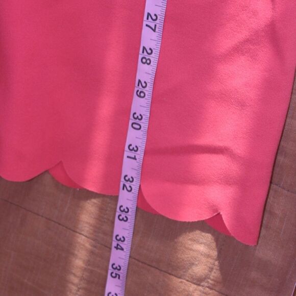 J. Crew Red Scalloped Shift Mini Dress Women Size 4 - Picture 9 of 10